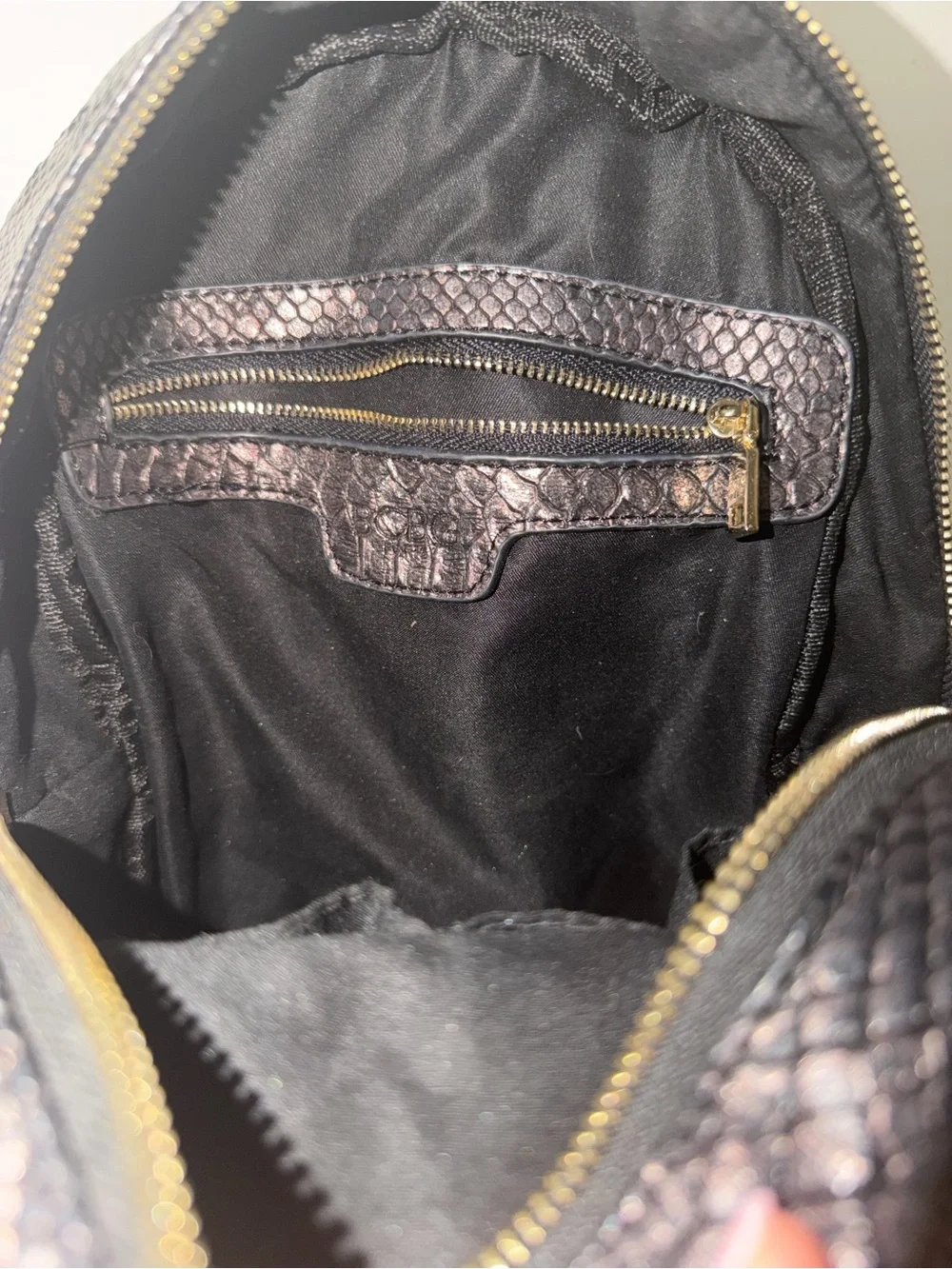 BCBG Mini Snake-Embossed Backpack